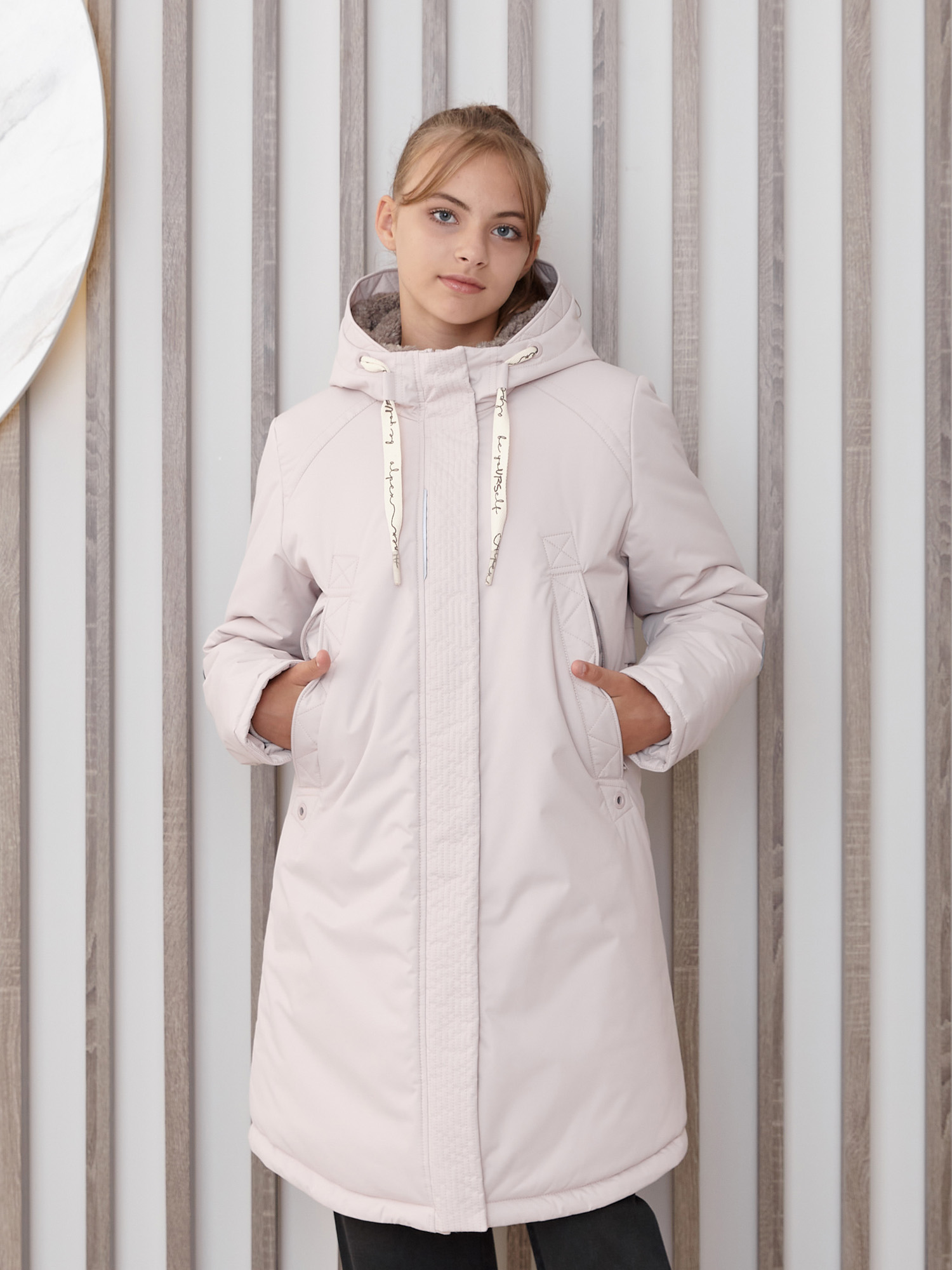 Пальто зимнее для девочки с искусственным мехом ПД1290 20 %