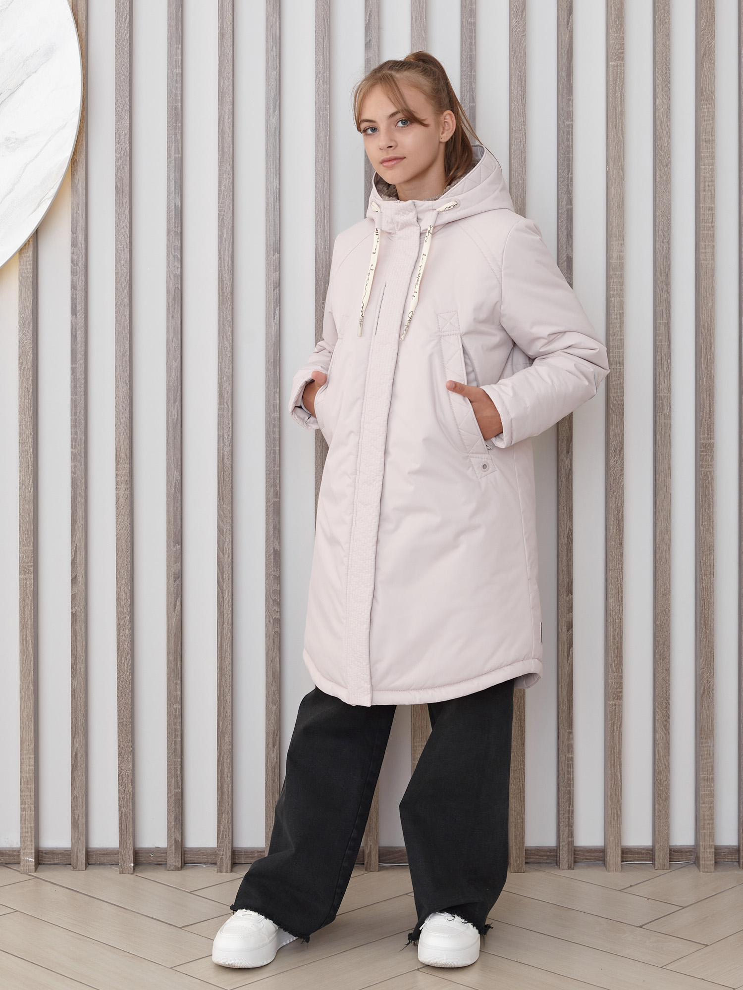 Пальто зимнее для девочки с искусственным мехом ПД1290 20 %