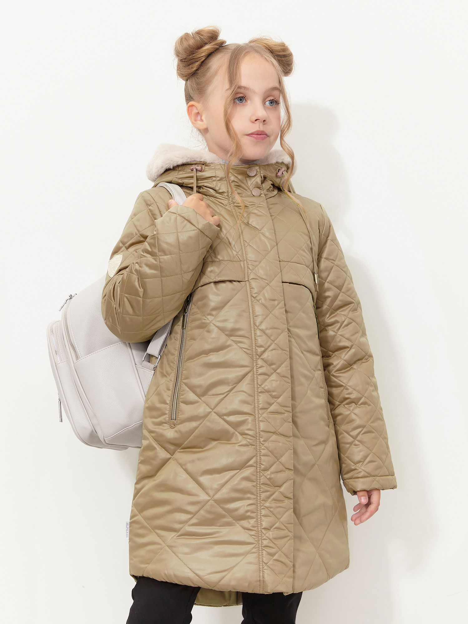 Пальто зимнее для девочки с искусственным мехом ПД1254