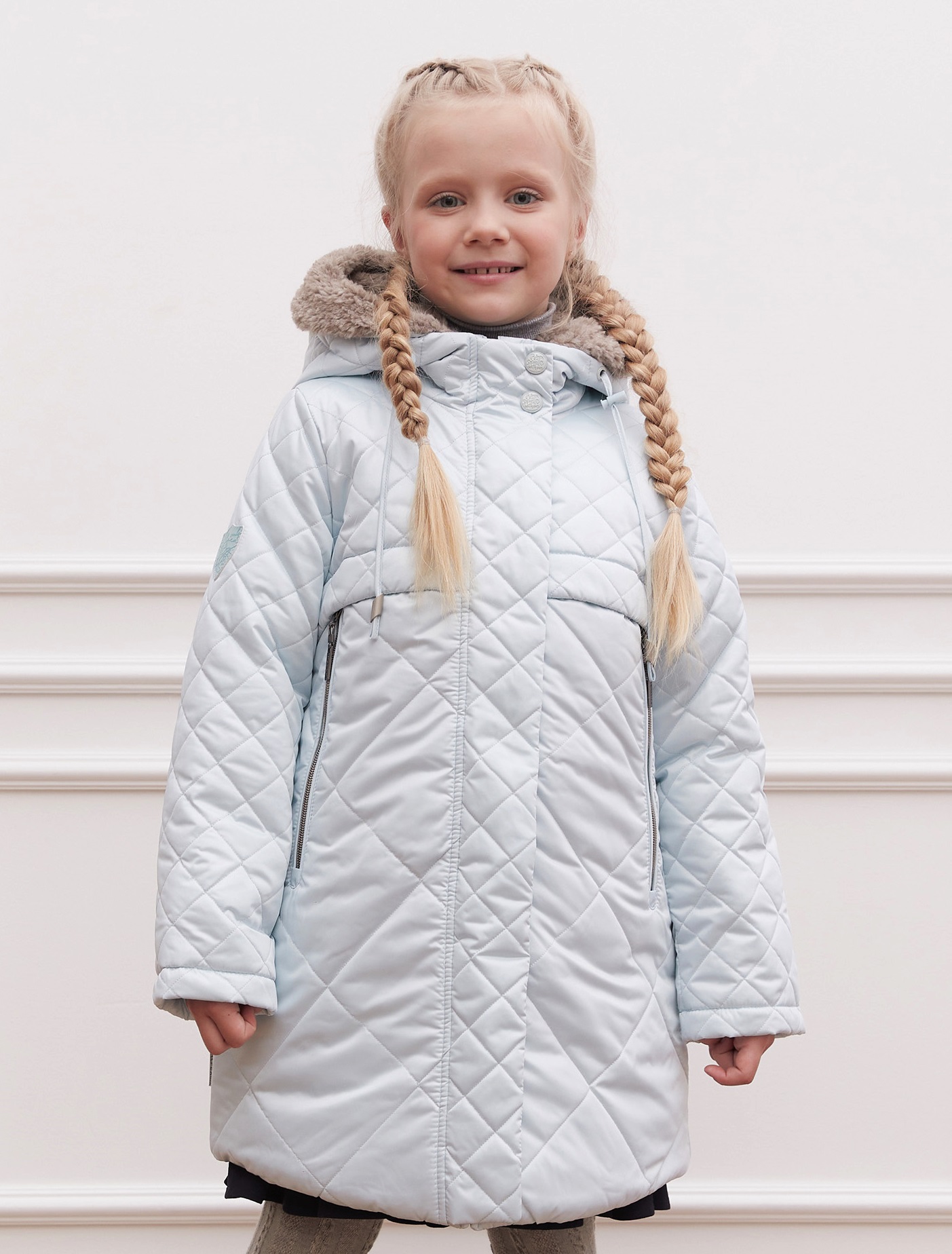 Пальто зимнее для девочки с искусственным мехом ПД1254