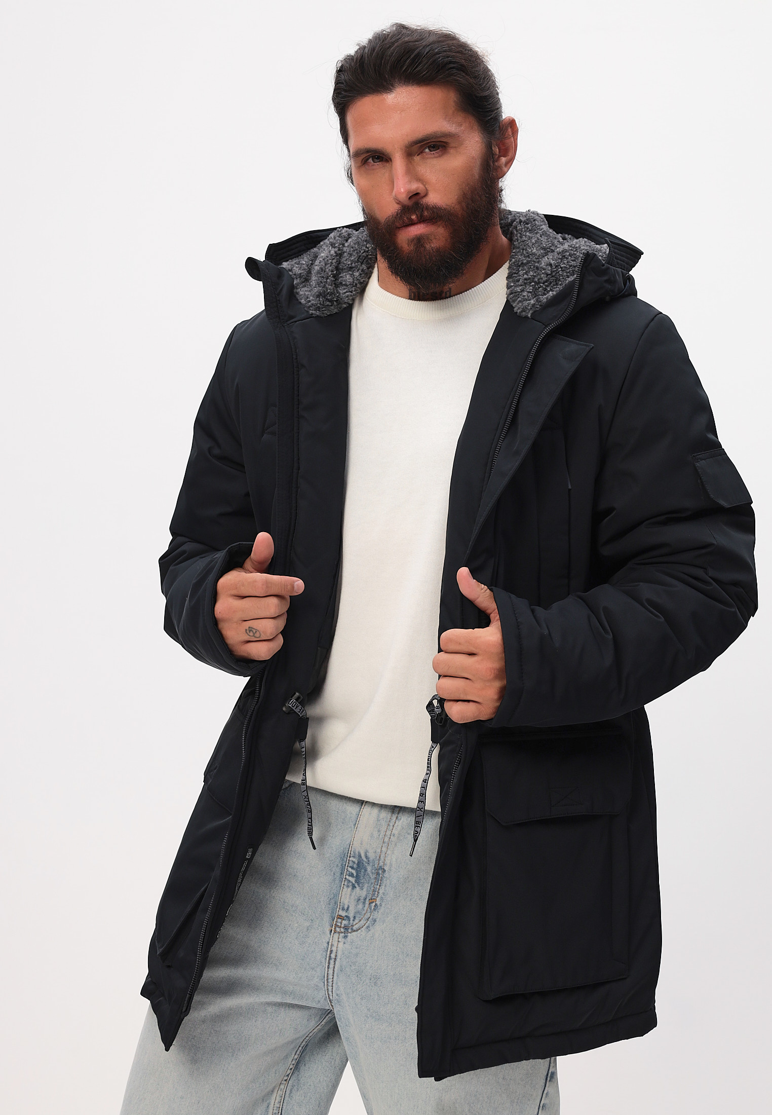 Куртка зимняя мужская с искусственным мехом TRF14-315