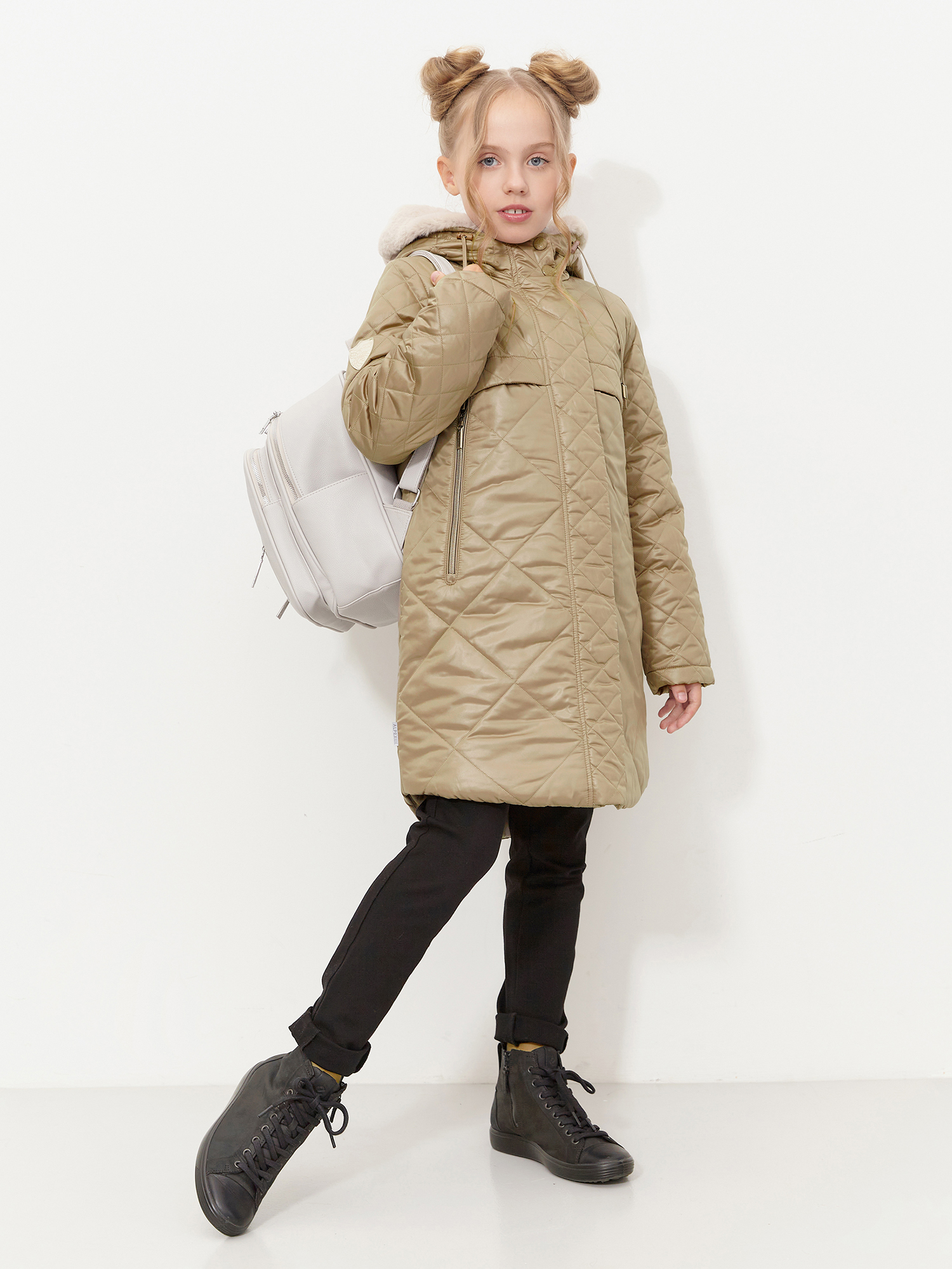 Пальто зимнее для девочки с искусственным мехом ПД1254