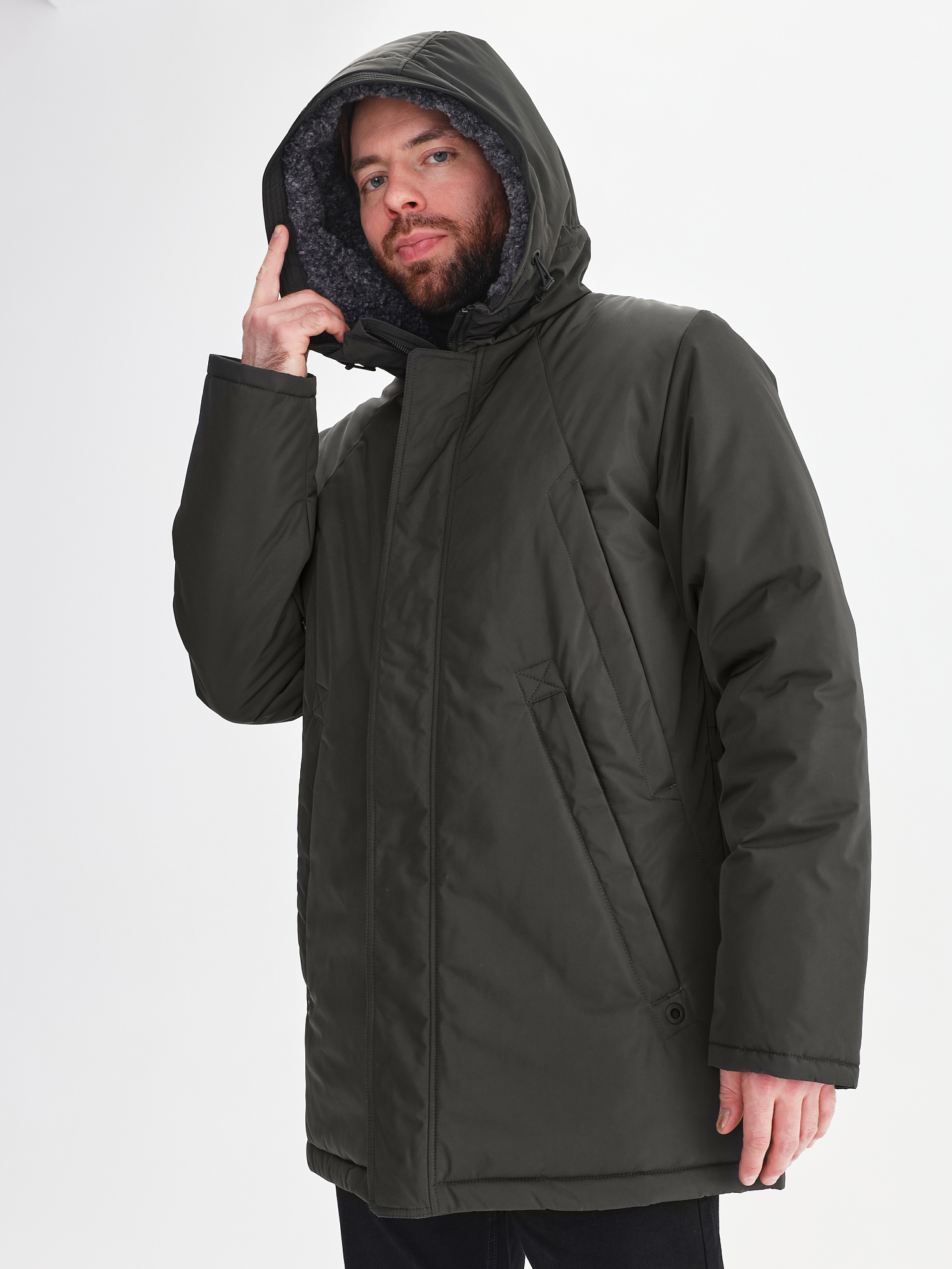 Куртка зимняя мужская с искусственным мехом TRF14-323