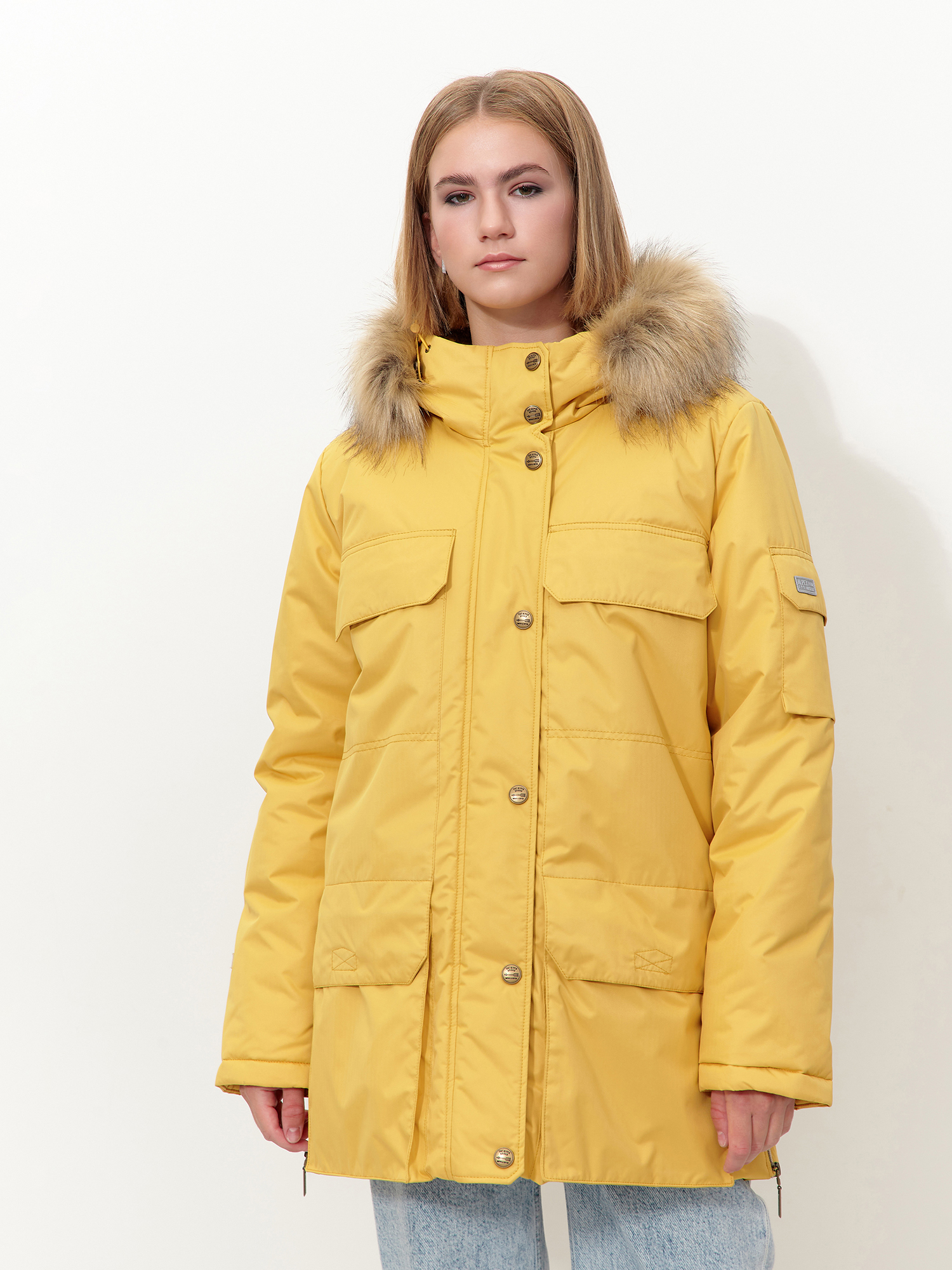 Куртка зимняя для девочки с опушкой из искусственного меха КД1256 10 %